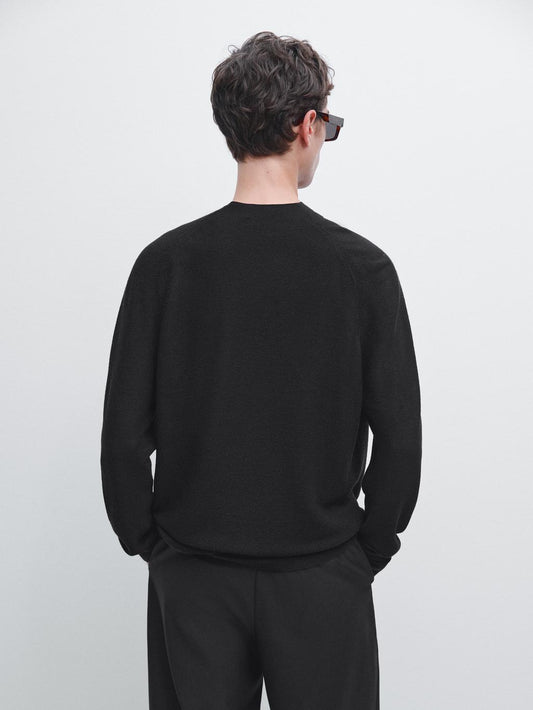 100% wool raglan sleeve knit sweater