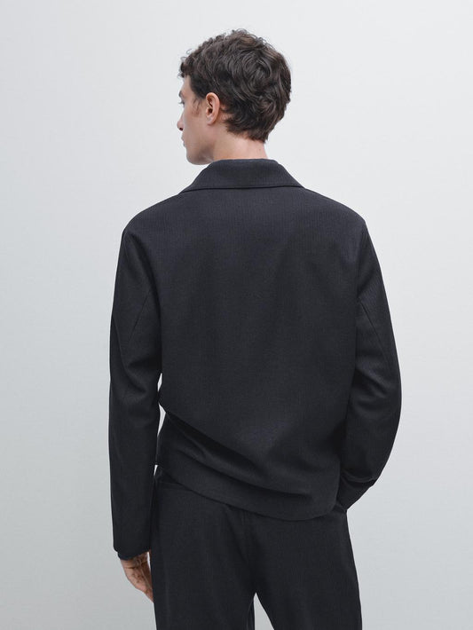 100% wool corduroy-effect flannel overshirt