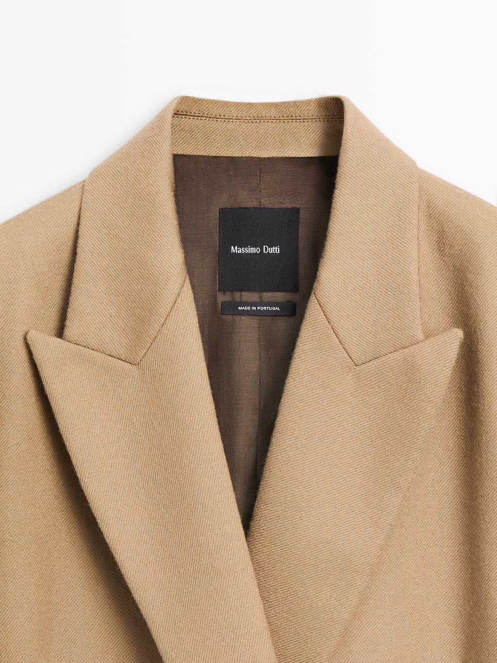 100% wool long coat