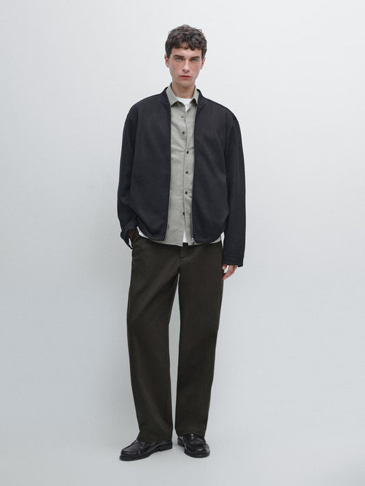Zip-up bomber jacket