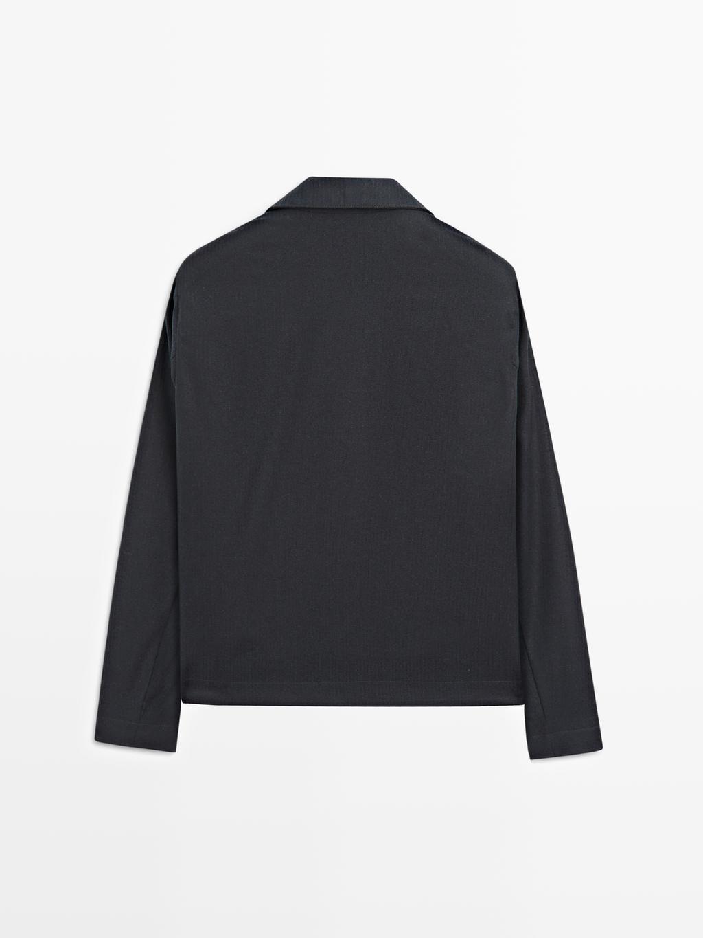 100% wool corduroy-effect flannel overshirt