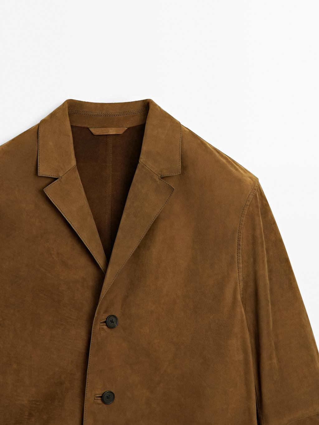 100% nubuck leather blazer