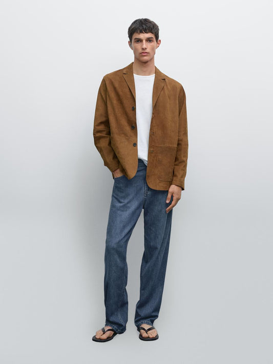 100% nubuck leather blazer