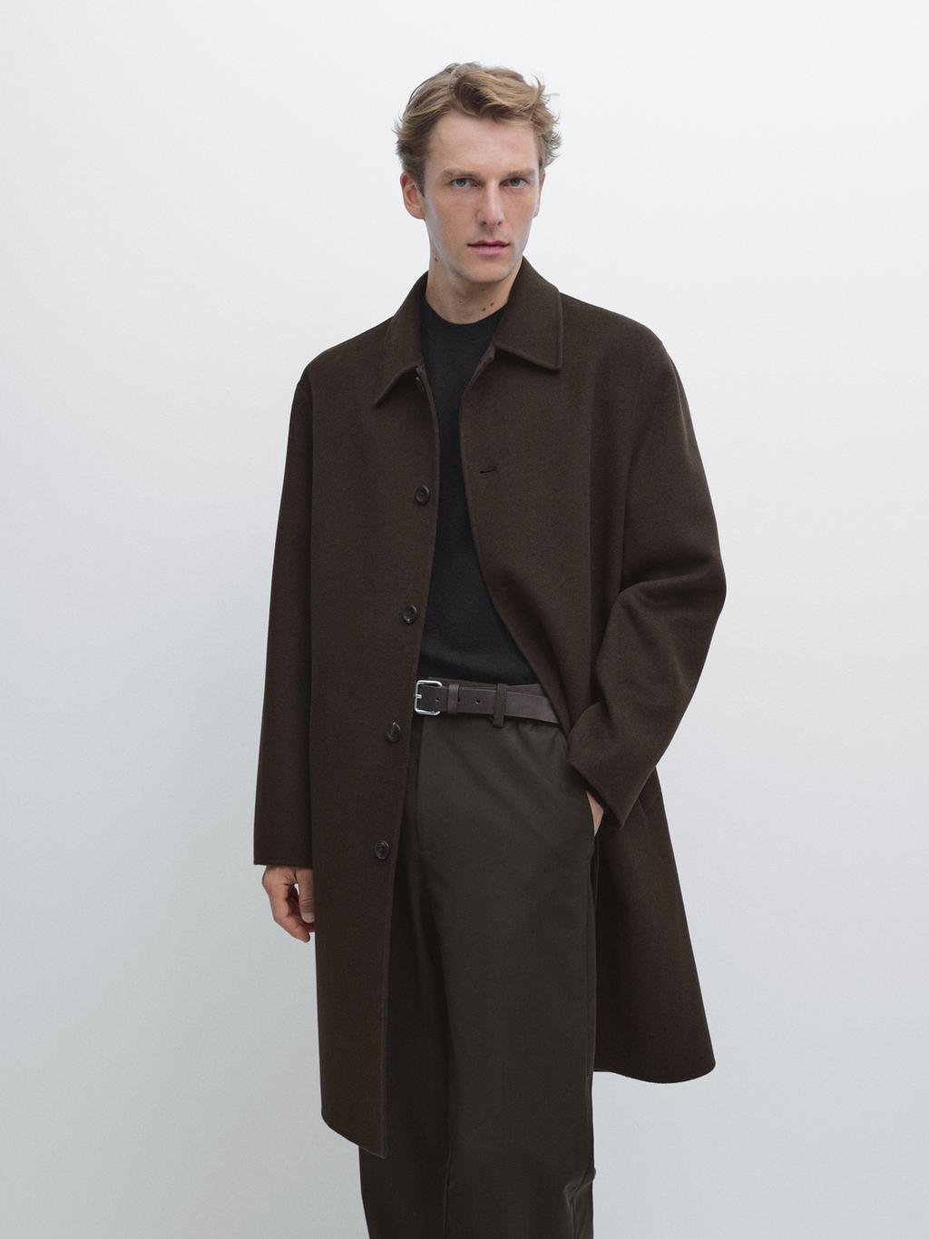 Long wool blend coat