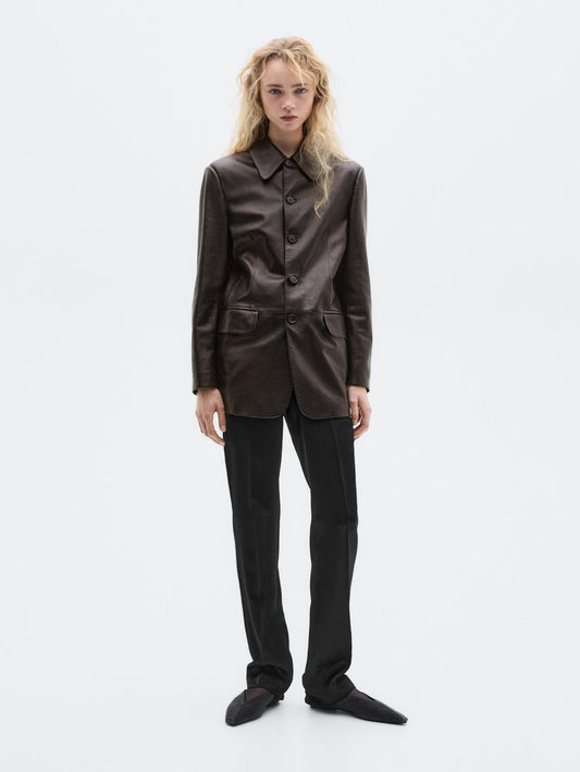 Nappa leather buttoned blazer - LIMITED