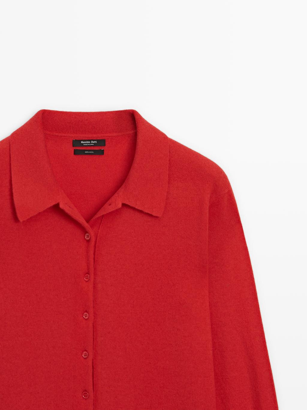 100% wool knit cardigan
