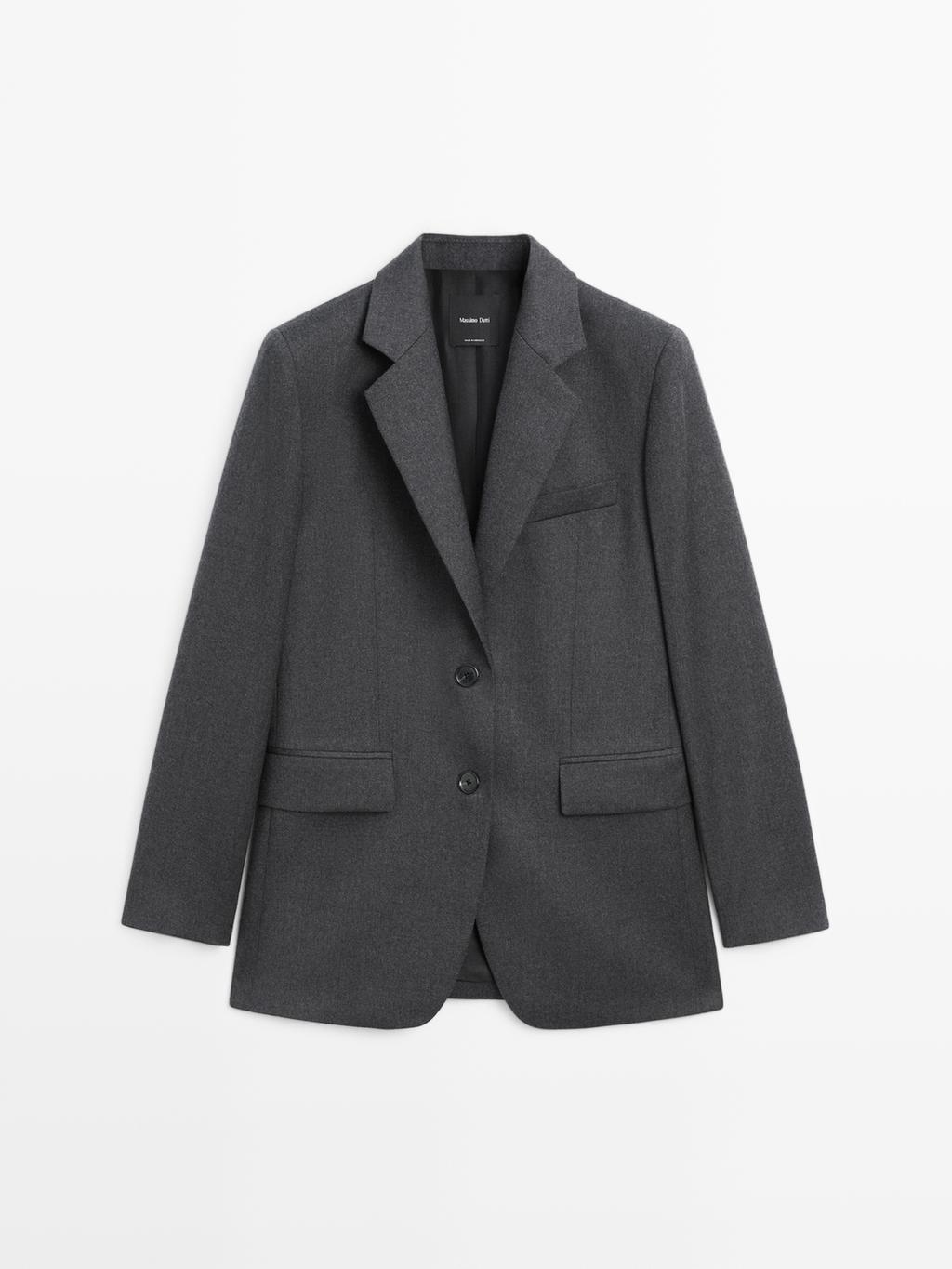 100% wool flannel suit blazer
