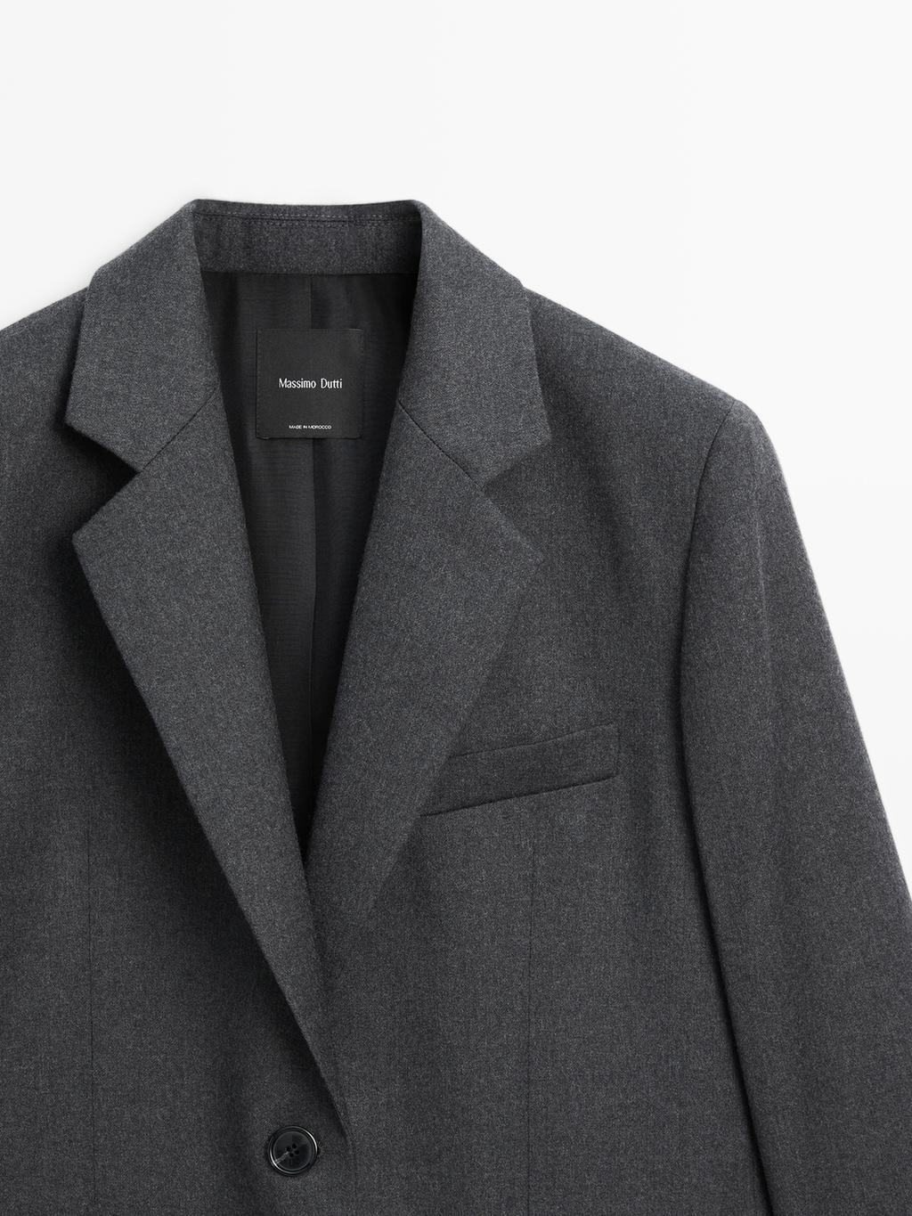 100% wool flannel suit blazer