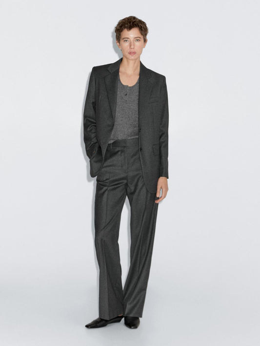 100% wool flannel suit blazer