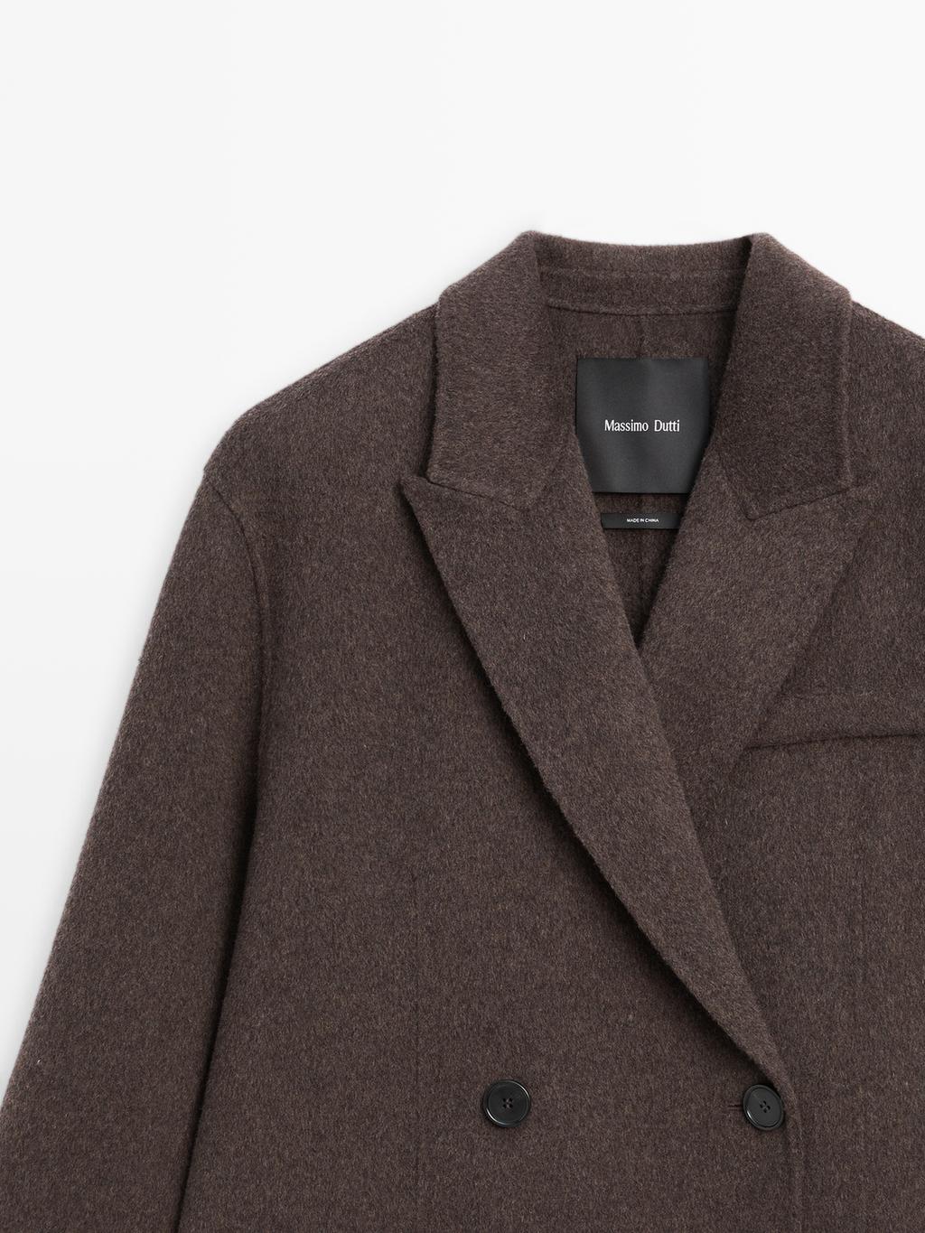 Long wool blend surplice coat