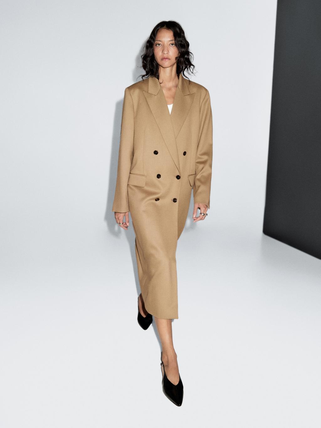 100% wool long coat
