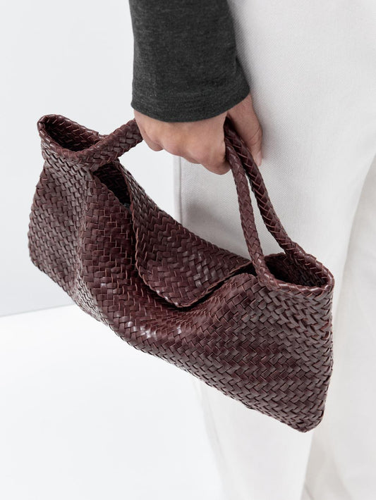 Medium woven nappa leather bag