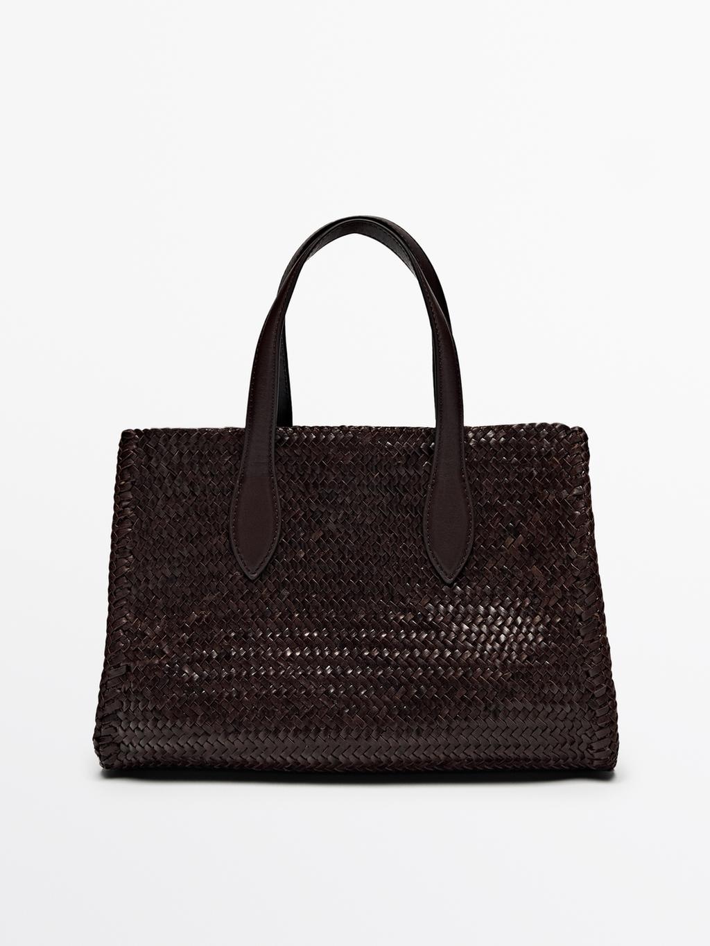 Medium braided nappa satchel bag
