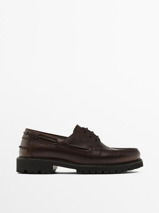 Nappa loafers with track sole