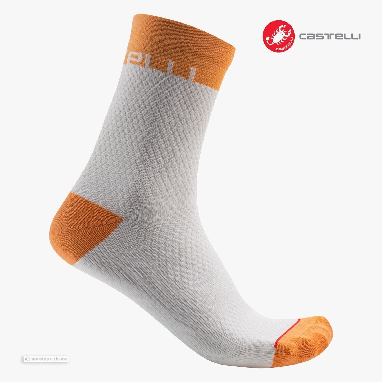 VELOCISSIMA 12 WOMENS SOCKS - IVORY/SOFT ORANGE
