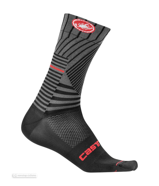 PRO MESH 15 Cycling Socks : BLACK/RED - One Pair